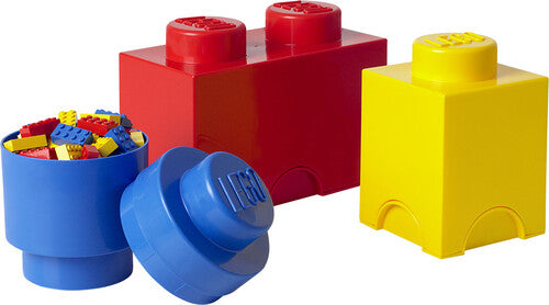 LEGO Stackable Storage 3-Piece Multipack, Red, Blue & Yellow