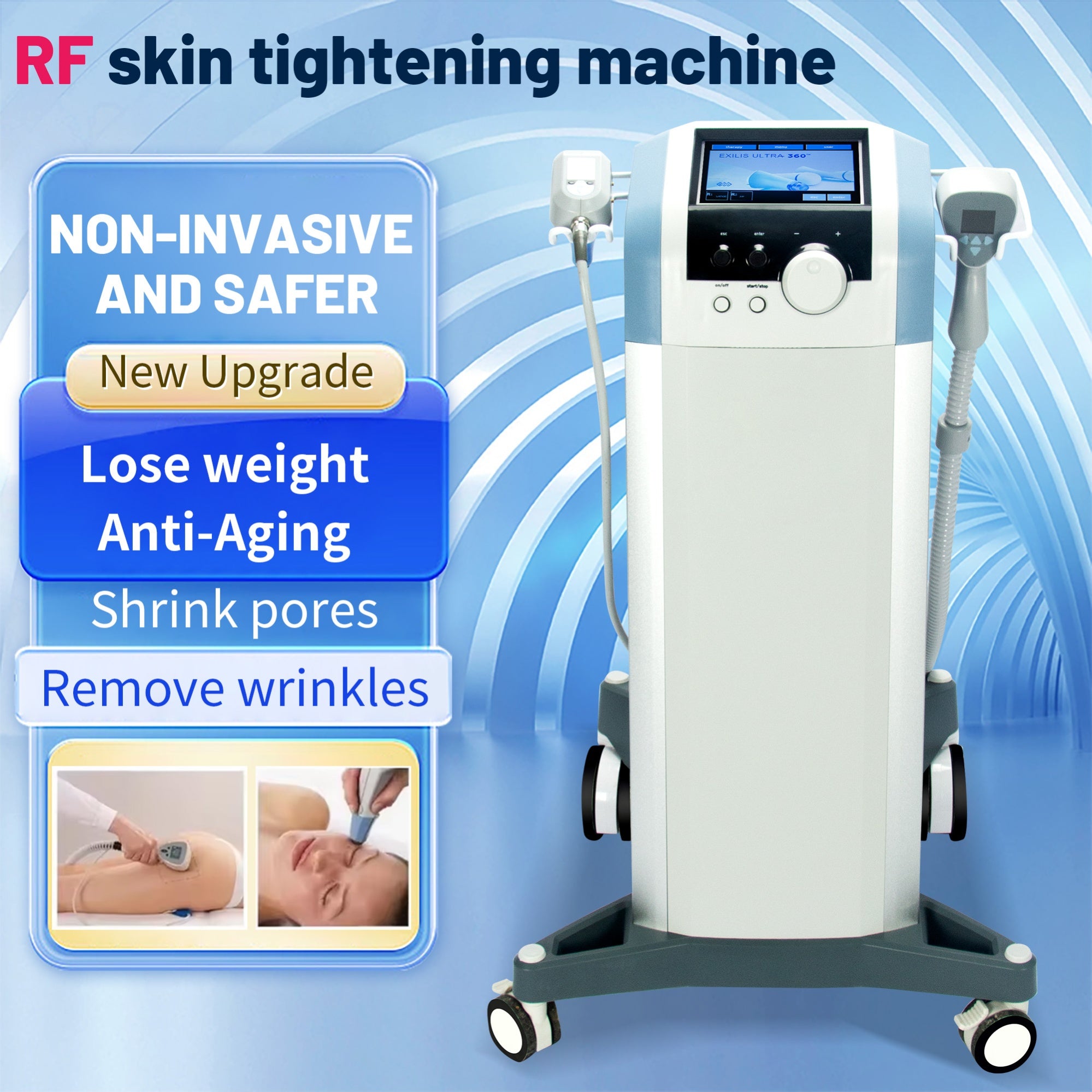 Ultra 360 Exilift Machine 2in1 RF Firming Skincare Device Radio Frequency Neck Lifting and Face Firming Body Slimming