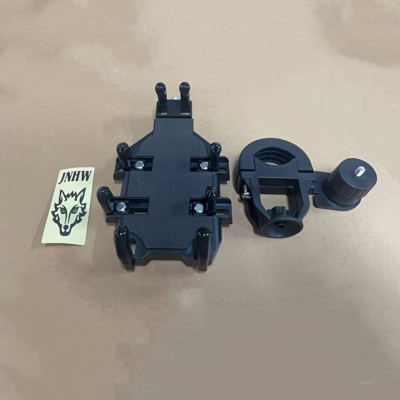 TEMU 1 Black Motorcycle Phone Stand - Shock-resistant Durable Pvc, Adjustable 360° Rotation Universal Mount For Motorcycles, Bicycles, Electric Bikes