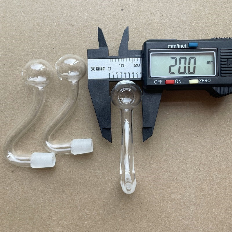 Pyrex Glass pipe Oil Burner Smoking Pipes 10mm 14mm Male for rig water bubbler bong adapter tobacco nail Bent shape design