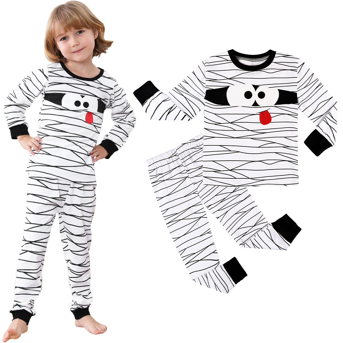 Mummy Costume Kids Halloween Pajamas Baby Boys Mummy Wrap Outfit Toddler Girl Cosplay Carnival Easter Purim Clothes Dress Up