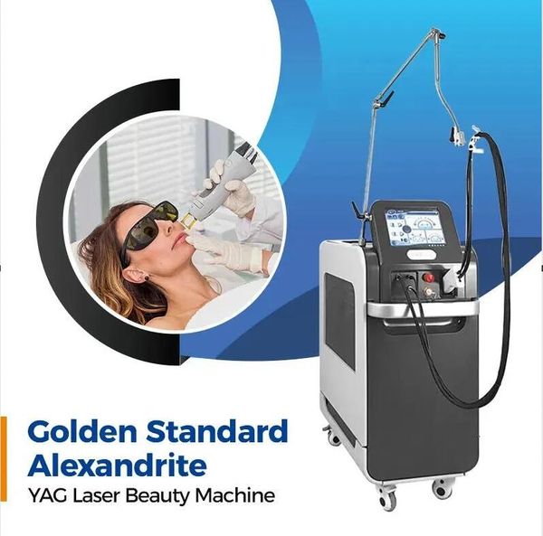 Factory price clinic use 1064nm 755nm ALEX ND YAG laser hair removal tattoos acne pigment freckles removal spider veins Rosacea removal lase