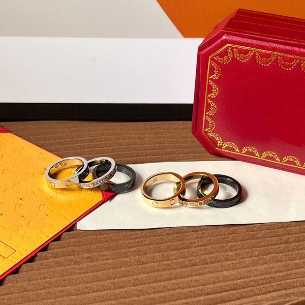 Luxury Designer Band Rings Three in One Love Rings Women Jewellery Rings Supplies Silver Plated Stainless Steel New Pattern Ring Fashion Ver
