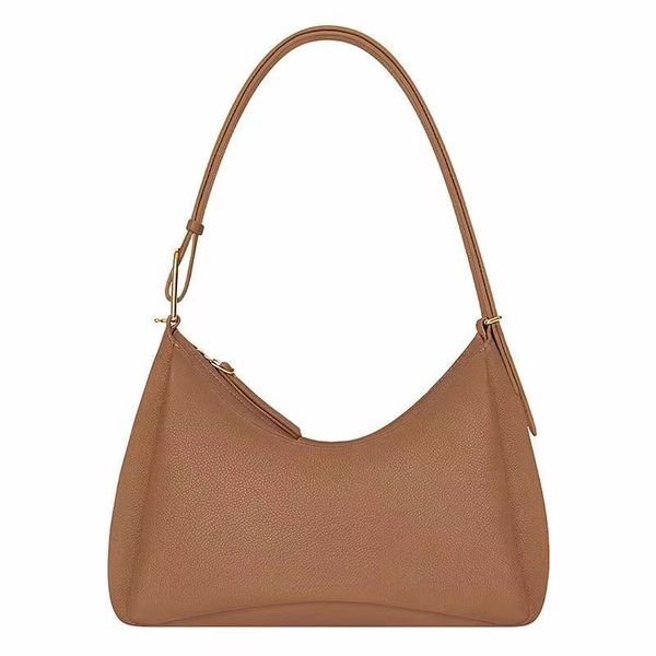 Luxury designer bag fashionable shoulder bags lychee grain cowhide underarm bag adjustable shoulder strap zipper style leather women handbag