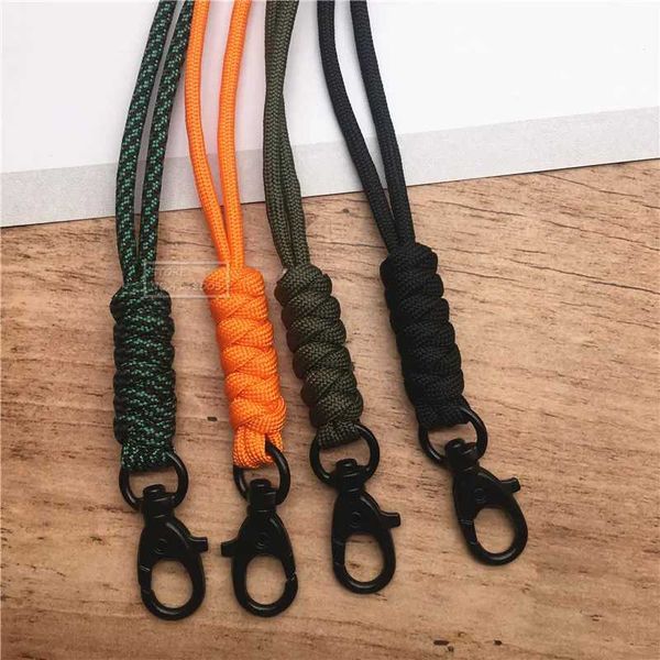 Cell Phone Straps Charms Outdoor Rock Climbing Metal Clip Parachute Cord Hanging Neck Rope Lanyard for Phone Camera USB Holder ID Card Badge