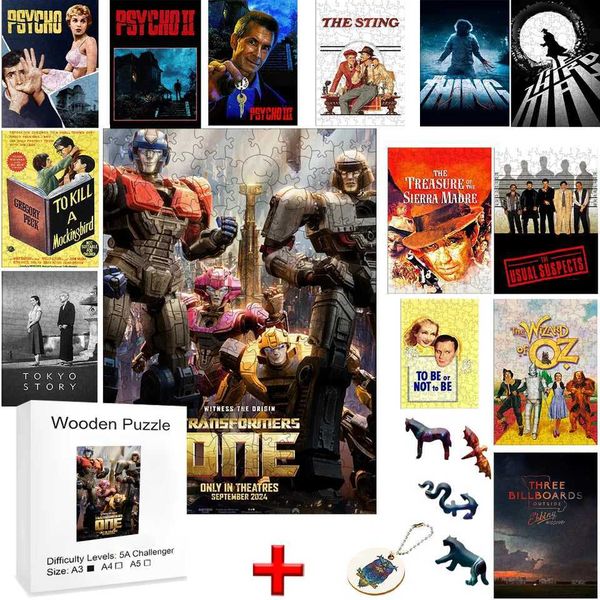 3D Puzzles Art Deco Movie Family Games for Children 3d Wooden Puzzle Animal Puzzles Game Jigsaw Puzzles Montessori Model Intellectual Diy H2