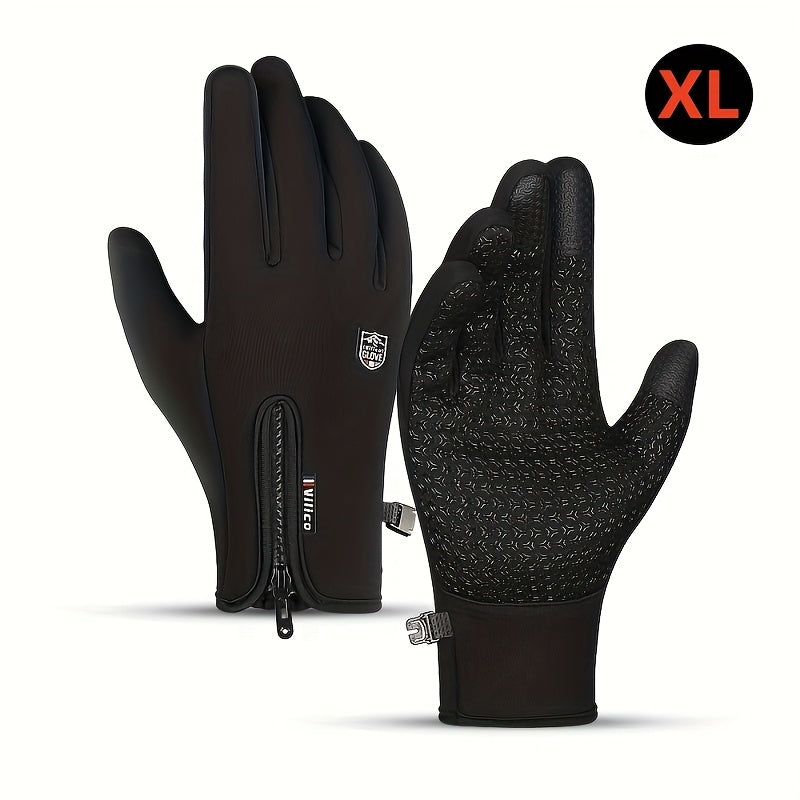 TEMU Outdoor Riding Touchscreen Thermal Gloves, Windproof And Coldproof,, Washable - Suitable For Skiing And Sporting Activities, Ski Accessories