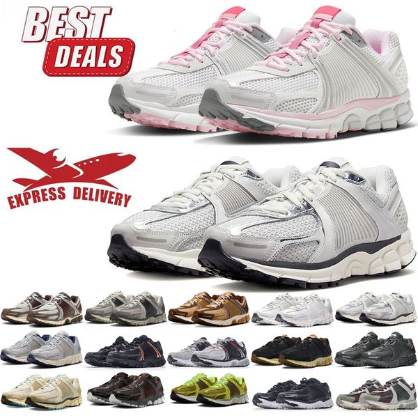 Designer Running Shoes Vomero 5 Fotão de pó de pó de pó de ouro prateado preto preto marrom marrom lobo rosa legal vasto cinza feminino mens