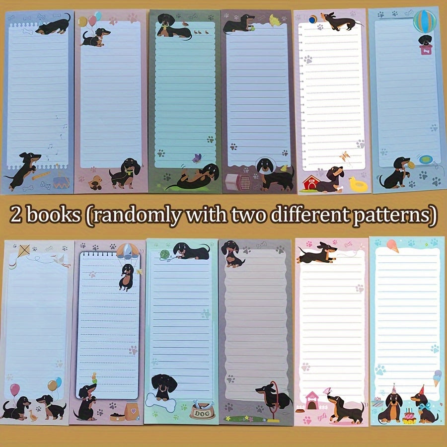 TEMU 4-2 Magnetic Dachshund To-do Refrigerator Magnetic Memo Pads Perfect As Gifts For Dog Lovers, Refrigerator Kitchen Shopping (-book)