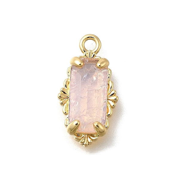 Charms de vidrio de latón