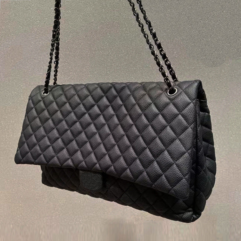 Large bag 46cm 40cm airpot bag shopping soft Caviar Leather travel large bag Shoulder Designer Tote Womens Handbags Black Crossbody Bag Soft bags tr