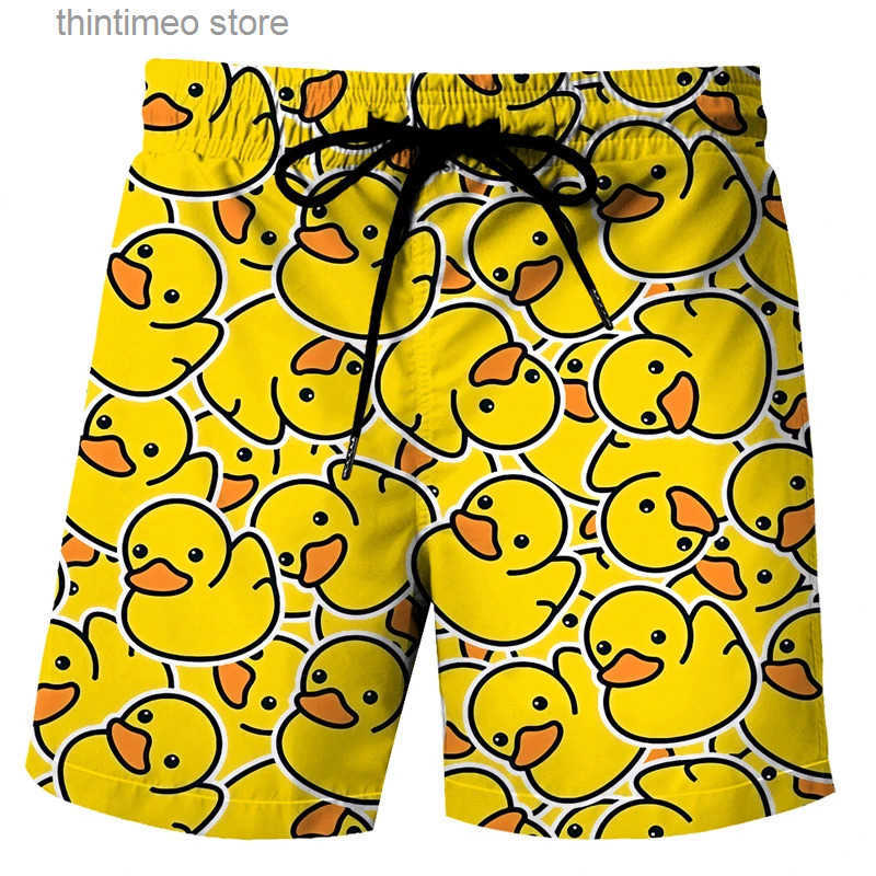 Funny Duck Graphic Beach Shorts for Men 3D Print Animal Board Shorts Sports Gym Swim Trunks Swimsuit homme Cool Ice Shorts Pants S2508150N4Q
