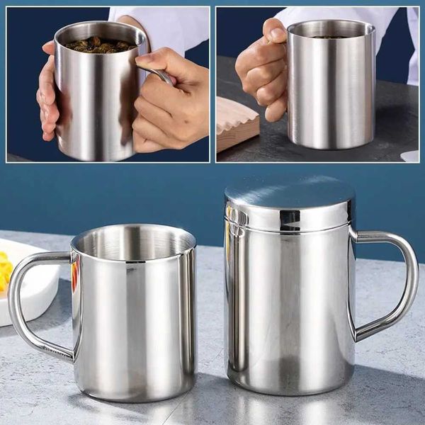 1Pcs 200-300-400ML Stainless Steel Mug Double Layer Anti-scalding Thermal Tumbler Drink Beer Tea Juice Portable Insulated CupsM240803