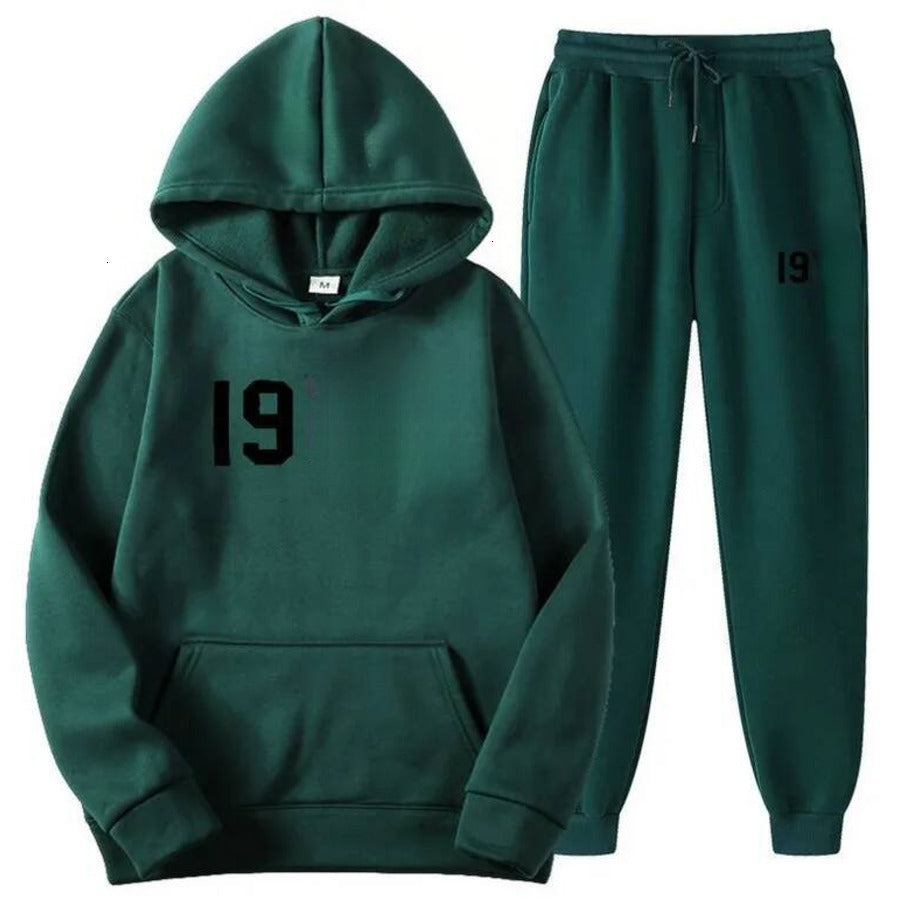 High quality Tracksuits 2 piece set Mens Womens Fashion Brand High Purity Autumn Winter Warm Number 19 77 Hoodie Tracksuit Piece Style B22