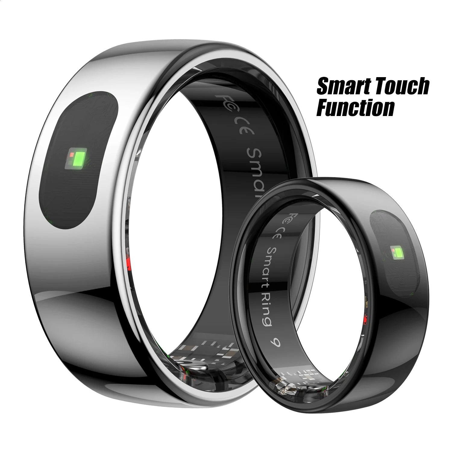R08 Smart Ring With Charging Case Smart Touch Screen Health Monitor Sports Fitness Tracker IP68 5ATM Waterproof Smart Ring 250120