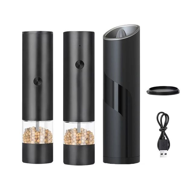 USB charging pepper grinder adjustable copper colored electric salt and pepper grinder household spice vibrating kitchen small tool 241126