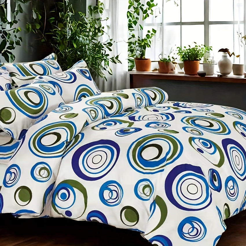 TEMU 3pcs Soft Comforter Set, Geometric Quilt Set, Luxury Bedding Set With 1 Comforter And 1 Pillowshams For All , Bed In A Bag For Home, Hotel,