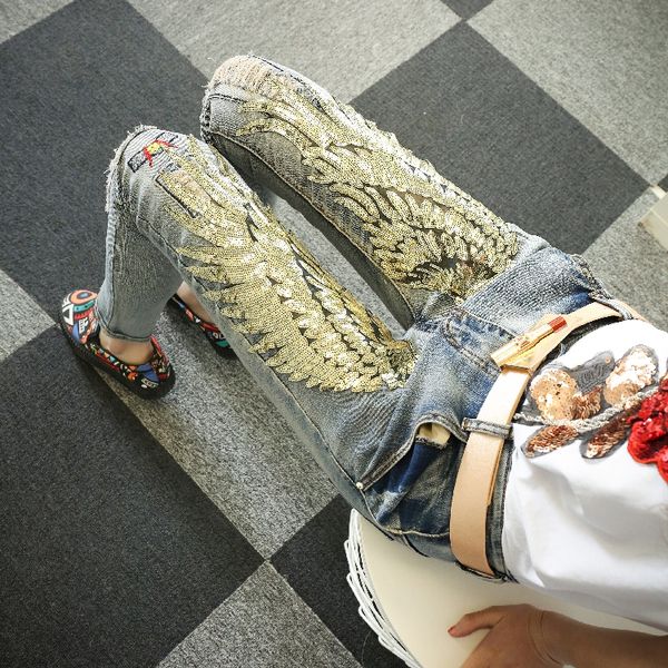 Sequin Wing Patch Large Sequins Angel Wings Patches On Clothes Sew On Patches For Clothing Feather Patch For T-shirt Dress