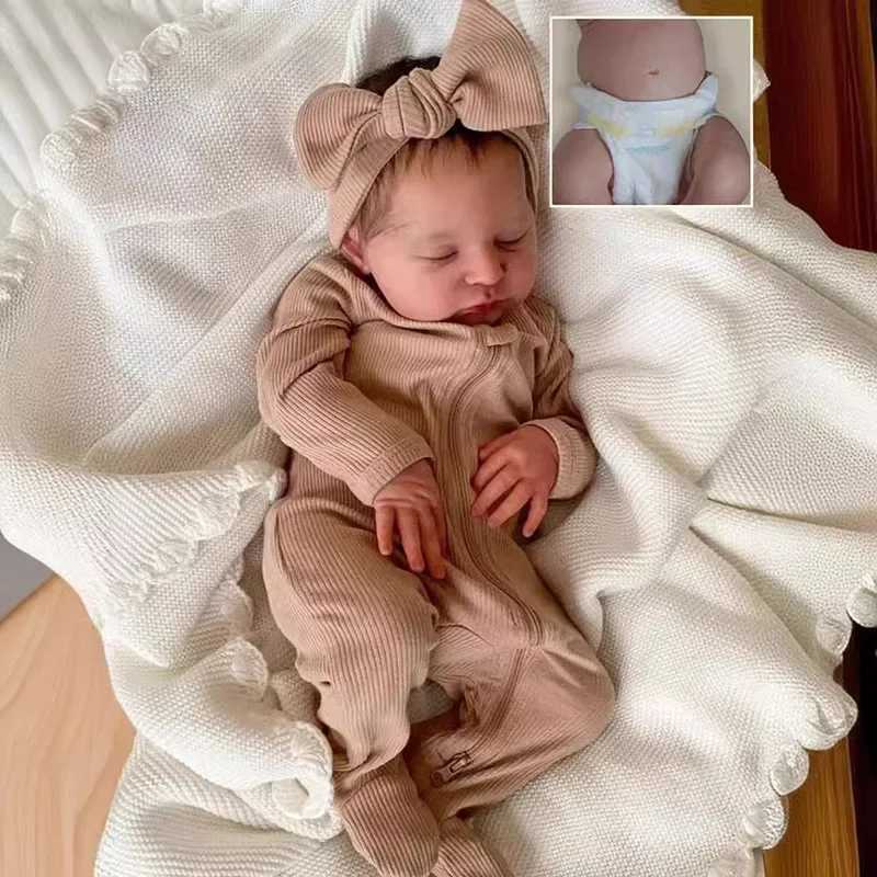 NPK 49cm Full Body Vinyl Laura Newborn Baby Size Reborn Baby Dolls 3D Skin Hand Detailed Painted Skin Visible Veins X250210