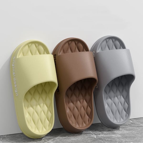 Summer Platform Soft Shoes Cloud Slippers Indoor Mute Bathroom Anti-Slip Slide EVA Beach Flip Flops Men Ladies Leisure Sandals
