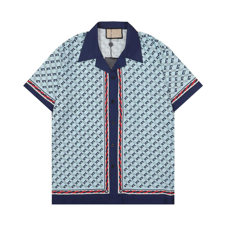 LUXURY Designer Shirts Men&#039;s Fashion Tiger Letter V silk bowling shirt Casual tShirts Men Slim Fit Short Sleeve Dress Shirt Jersey Hooded Jacke