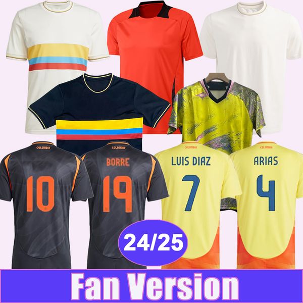 2024 Colombia Mens Soccer Jerseys National Team LUIS DIAZ BORRE CARRASCAL CASTANO ARIAS Home Away Training Wear Commemorate Football Shirts