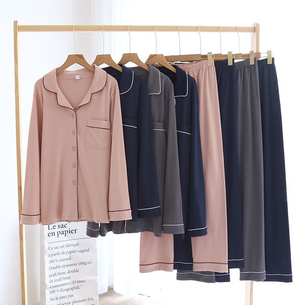 Women&#039;s Sleepwear Winter 2 Piece Couple Pajamas Set Long Sleeve Trouser Home Wear Pajamas Pure Cotton Sleepwear For Women Female Home S