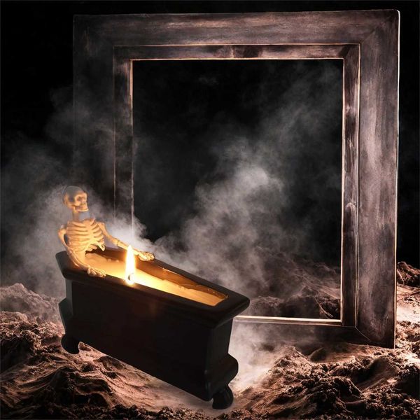 New candle bubble bath skeleton Halloween atmosphere haunted house holiday decoration ornaments Y240823