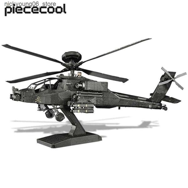 3D Puzzles Piececool 3D Puzzles AH-64 Apache Metal Assembly Model Kits Birthday Gifts for Adults Jigsaw Diy Toys Collection L240910