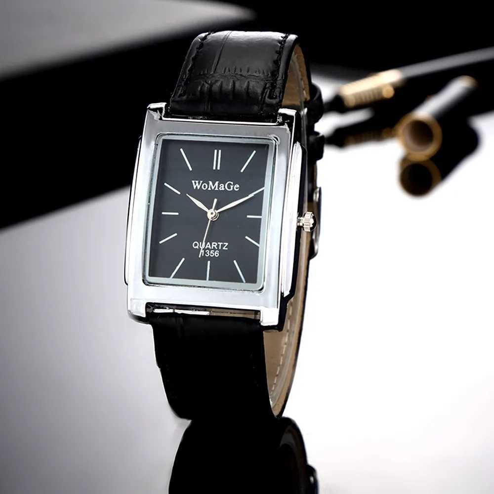 Classic Retro Quartz Watches Leather Strap Ladies Watch Rectangle Dial Clock Fashionable Wristwatch for Women Relogio FemininoX240920