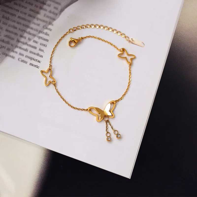 24+5cm Butterfly Pendant Anklets Foot Chain Summer Beach Shell Leaf Leg Bracelet for Women Girl Charms Barefoot Sandals Jewelry Y240920