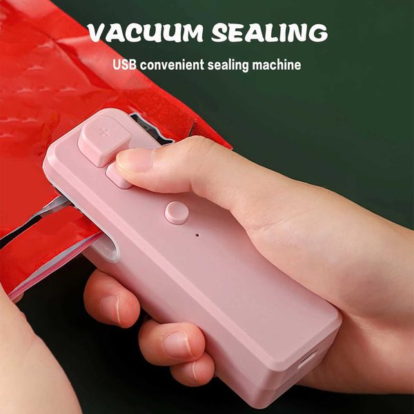 Vacuum Food Sealing Machine Rechargeable Small Sealing Machine Keep Food Dry Taste Well Living Helper for Potato Chip Bags Snack Bags L2489