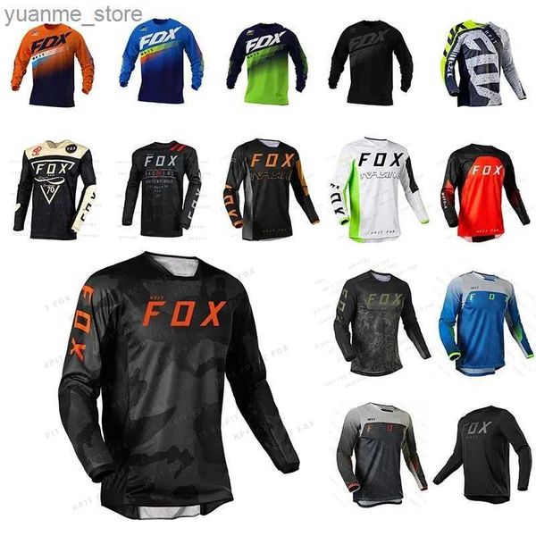 Cycling Shirts Tops 2022 Motocross Mountain Enduro Bike Clothing Bicycle Moto Downhill T-shirt Hpit Women Men Cycling Jersey Shirts BMX Y240