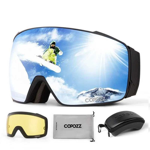 Copozz Polarized Ski Goggs Anti-Fog Winter Doub-Layers UV400 Protection Men Ski Glasses Eyewear with ns Case SetXJ241112