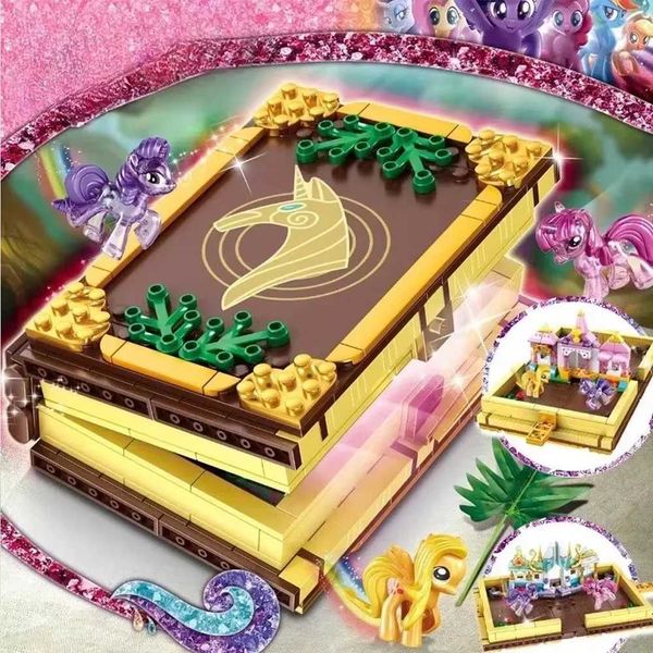 No livro de anime de estoque 546pcs MOC Girls Building Block Magic Valentines Games Bricks Kids Model Toy Friends Gifts Christmas Z250108
