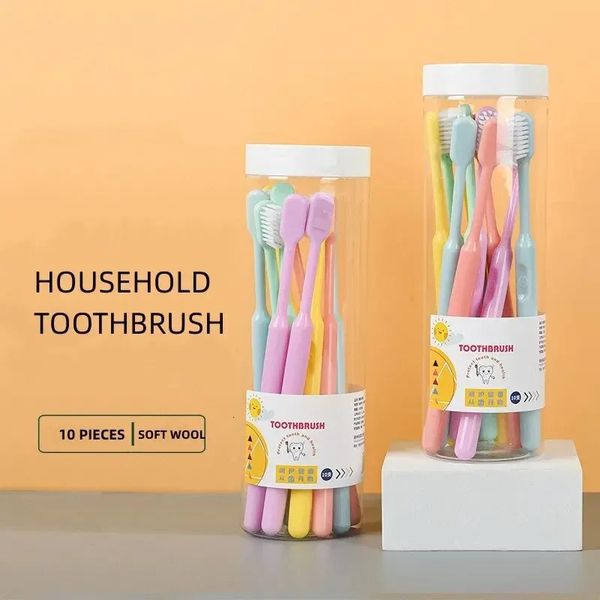 10 packs of candy colored toothbrushes simple and fashionable family travel womens soft fur Japanese toothbrushes 240702