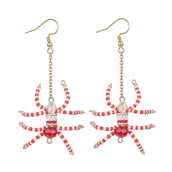 Boucles d'oreilles pendantes araignée d'Halloween