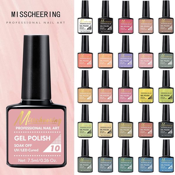 Misscheering 66 Colors Mirror Gel Nail Polish Long-lasting Quick-drying Metallic Gold Silver Red Semi Permanent Varnish Nail Art
