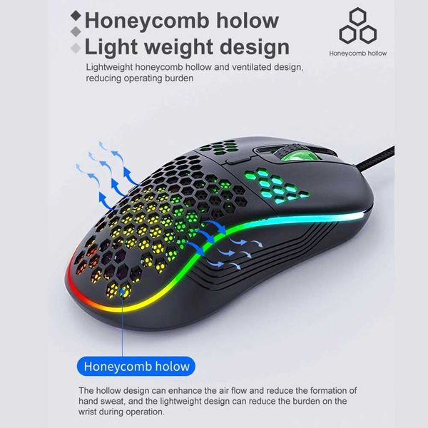 Mice USB Wired Gaming Mouse Mechanical Luminous Light 7200DPI Adjustable Optical Gamer for PC Computer Game H241122Y0SJ