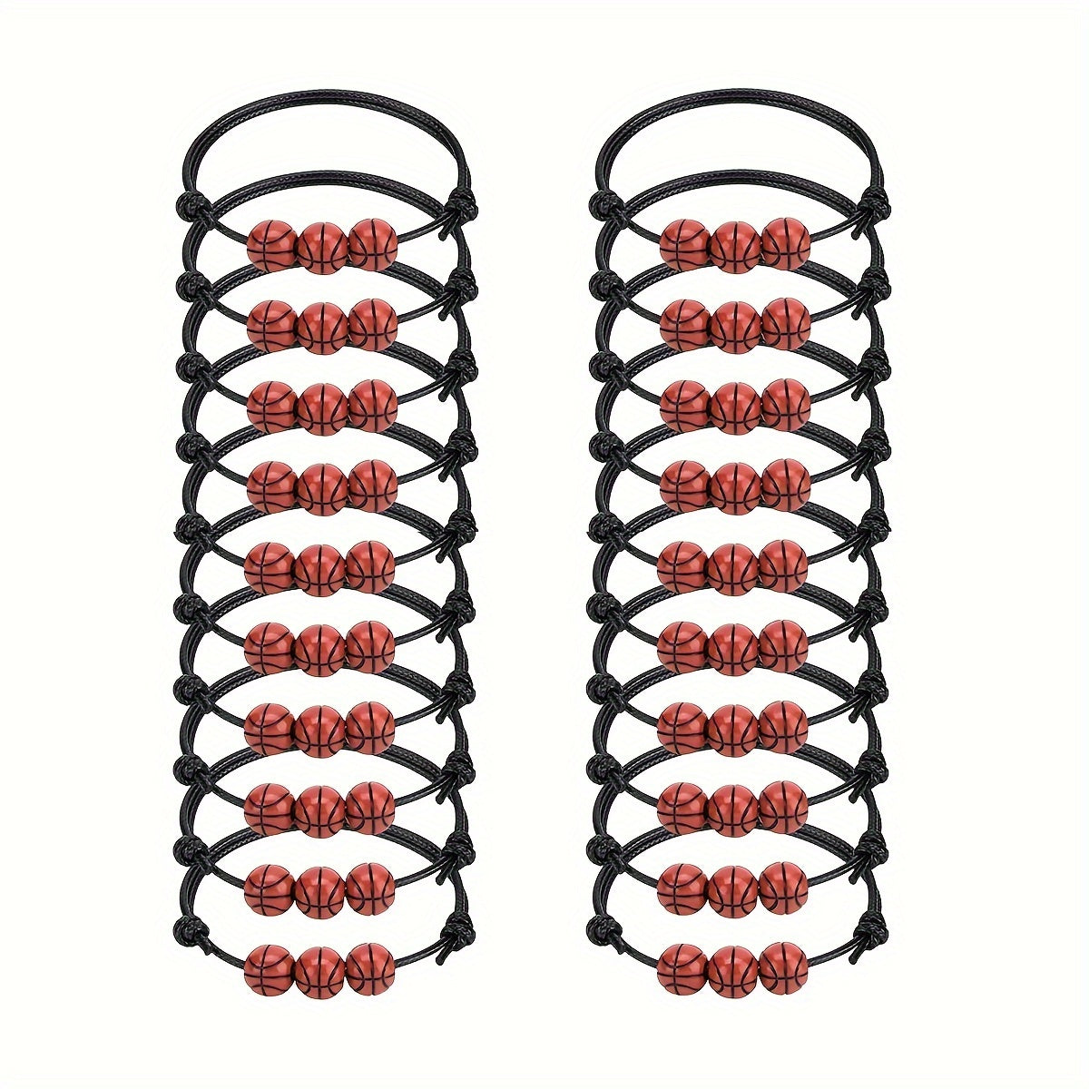 TEMU 20pcs Sporty Basketball Cheerleading Bracelet Set - Beaded Friendship Wristbands For Women, Perfect For Casual Attire & Special Occasions