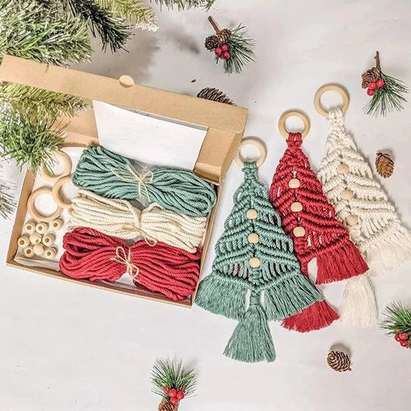 Christmas Decorations DIY Christmas Wall Hanging Decoration Hand-woven Christmas Crafts Home Decor Knitting Tool Kit Christmas Diy Kit 23111