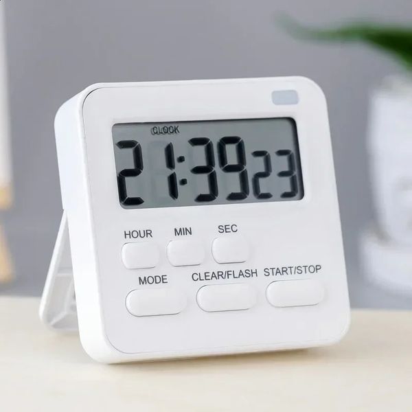 Exibição digital Cooking Alarm Clock LCD Screen Kitchen Timer Sleep Stopwatch Game com contagem regressiva magnética 241212