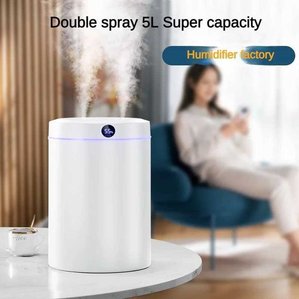 Humidifiers Humidifiers 5L large capacity double spray humidifier usb home silent bedroom office night light digital humidifier wholesale L2