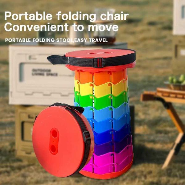 Portab Foldable Tescopic Chair Adjustable Height Disc Folding Stool Outdoor Cam Fishing Chair Bedroom Living Room KitchenW241111