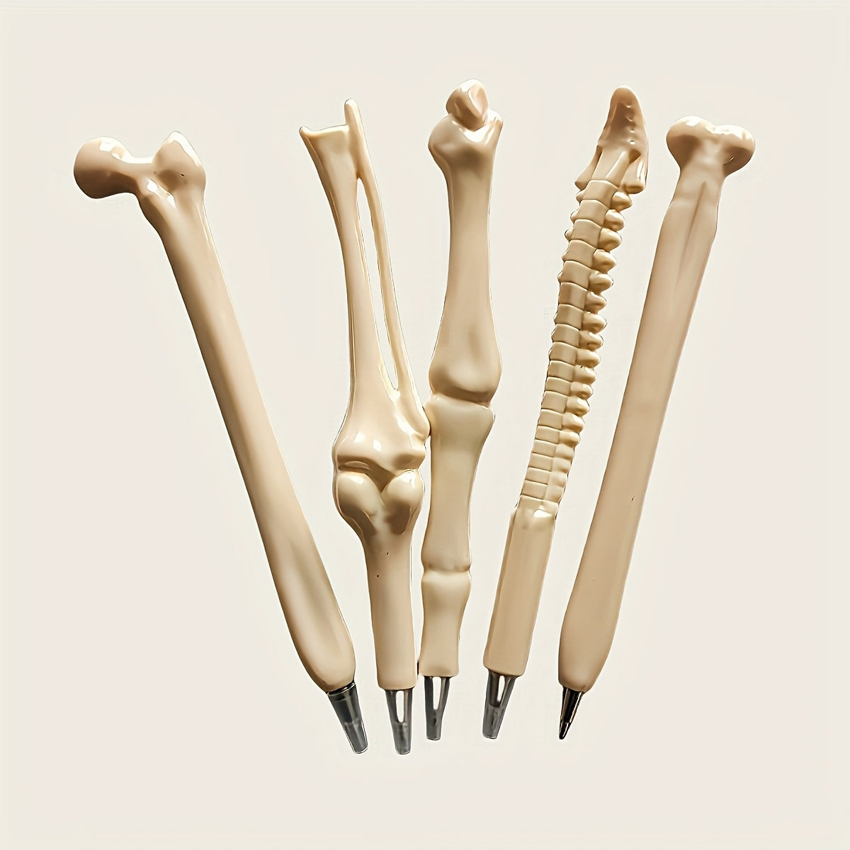 TEMU 5 Bone Shaped Ballpoint Pens, Tip, Plastic, School Supplies, Perfect Gift For Nurses, Doctors, Office Use, Notebook Writing Supplies, Halloween