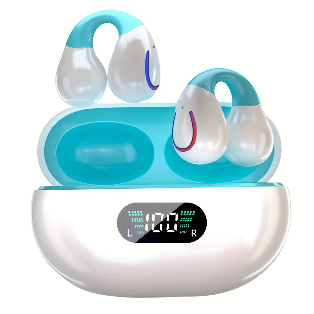 TEMU Greatwall Wireless Earphones Hifi Headphones 9d Sports Headset With Built In Microphone Hd Call Earbuds Charging Case Led Digital Display