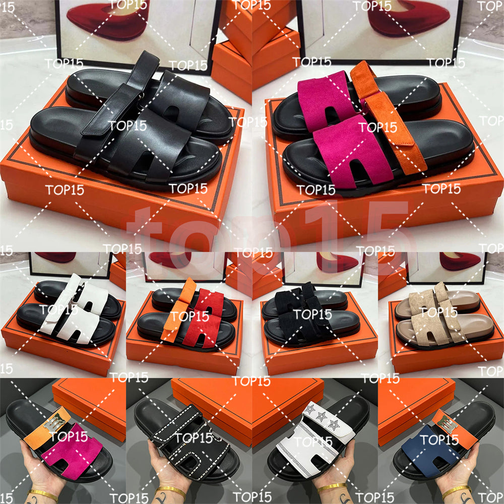 chypre slide designer Slippers Beach Slippers Classic Flat Sandals Luxury Summer Lady Leather Flip Flops Top Quality Men Women Slides Sandals Size 3