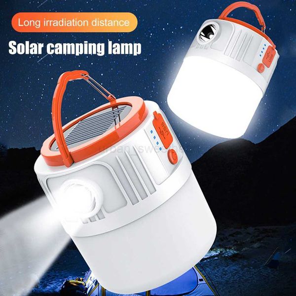 Solar Camping Light Power Bank USB Rechargeable Bulb 6 Gears Remote Control Tent Lamp Portable Lanterns Emergency Lights OutdoorCL240724