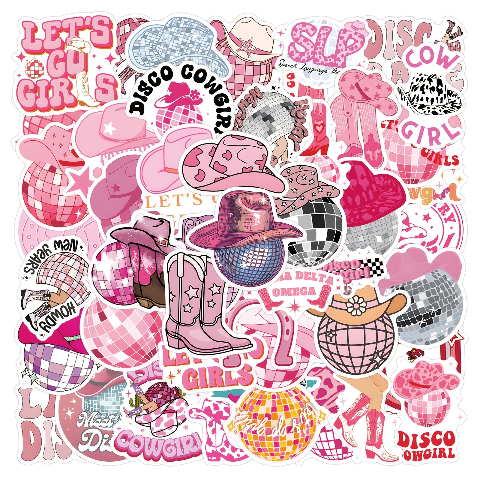 TEMU 55pcs Pvc Stickers, Fashionable Vinyl Decals, Waterproof Adhesive Labels, For Laptops, Water Bottles, Party Favors, And Gifts For Girls