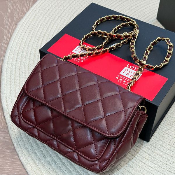 Luxury flap bag cf Cross Body Designer mini Bag shiny Shoulder Bags gold large logo Handbags glod Hardware Matelasse Chain wallet makeup bag